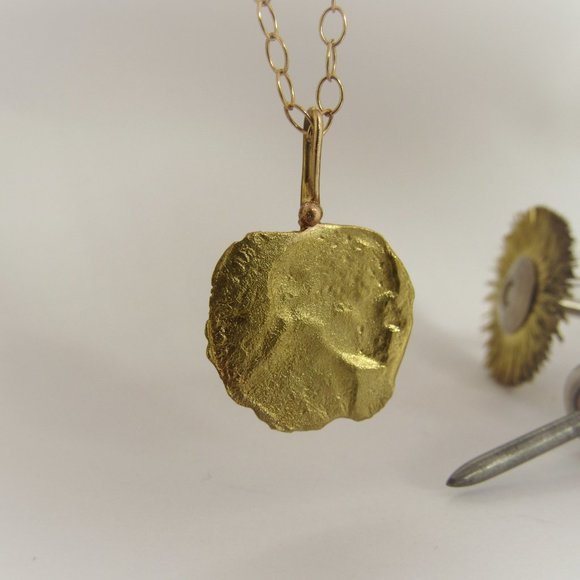 Gold necklace. "Washington Quarter" necklace. - Picture 2 of 11